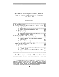 507 MARGINALIZED FATHERS AND DEMONIZED MOTHERS: A