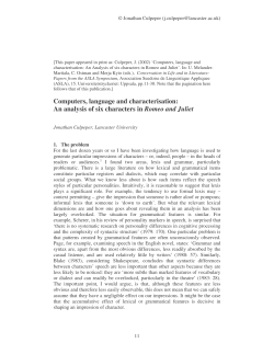 Computers, language and characterisation