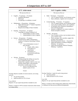 A Comparison: ACT vs. SAT