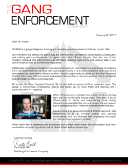 Gang Enforcement Company - Letter of Recommendation