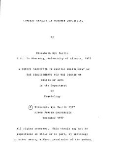 Context effects in homonym processing