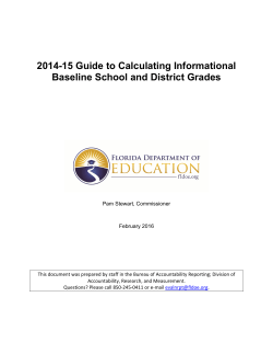 2014-15 Guide to Calculating Informational Baseline School and