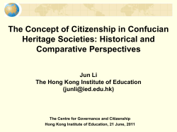 The Concept of Citizenship in Confucian Heritage Societies