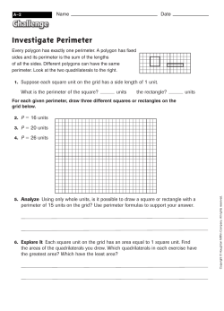 Unit A-2 Investigate Perimeter