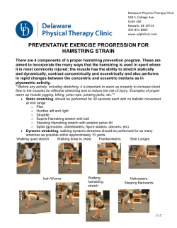 HAMSTRING EXERCISE PROGRESSION