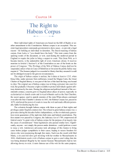 Our Rights: Chapter 14 - The Right to Habeas Corpus