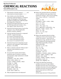 chemical reactions - The Natural Philosophers Welcome You