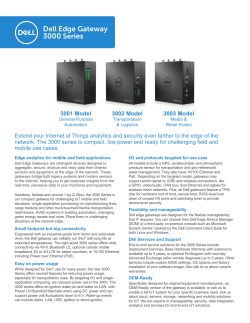 Dell Edge Gateway 3000 Series spec sheet