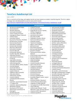 TennCare AutoExempt List