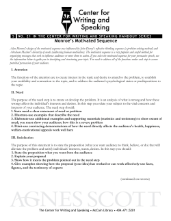 Monroe`s Motivated Sequence