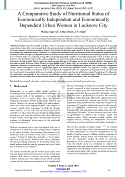 A Comparative Study of Nutritional Status of Economically
