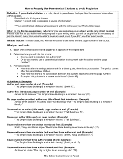 How to Properly Use Parenthetical Citations to avoid