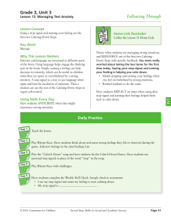 Following Through Grade 3, Unit 3