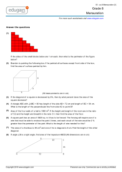 Grade 8 Mensuration