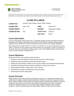 HIST 122 - Continuing Education