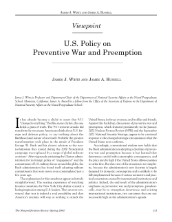 US Policy on Preventive War and Preemption