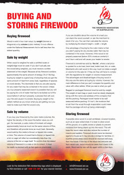 buying and storing firewood - Firewood Association Australia