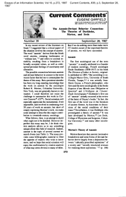 The Anomie-Deviant Behavior Connection: The theories of