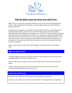 PAR Life Skills Lesson 10: Know Your Golf Terms