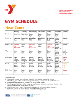 gym schedule - YMCA of Greater Houston