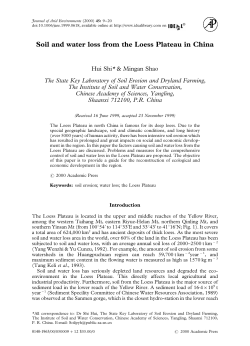 Soil and water loss from the Loess Plateau in China