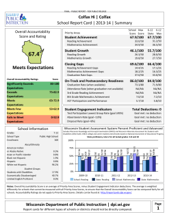 High School Report Card - School District of Colfax