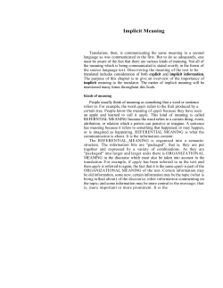 3 Implicit Meaning