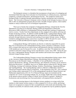 Executive Summary: Undergraduate Biology The biological