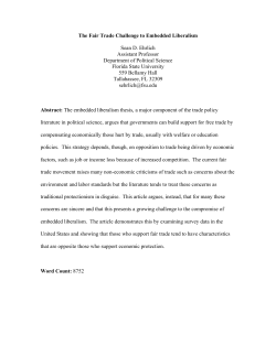 The Fair Trade Challenge to Embedded Liberalism