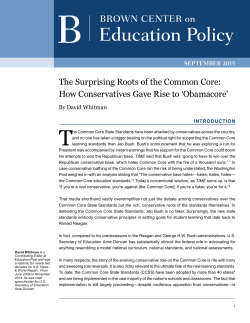 The Surprising Roots of the Common Core: How Conservatives
