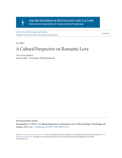 A Cultural Perspective on Romantic Love