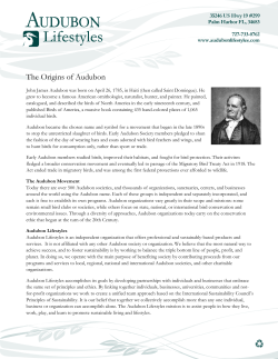 The History of the Audubon Movement and Audubon Lifestyles