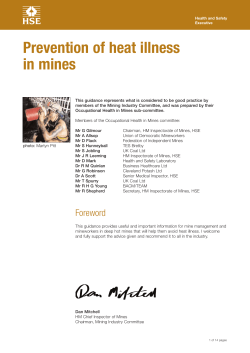 Prevention of heat illness in mines MINES07