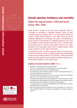 Unsafe abortion incidence and mortality