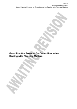 Good Practice Protocol for Councillors when Dealing with Planning