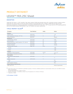 LEXAN&trade; FRA 25C Sheet - Total Plastics, Inc.