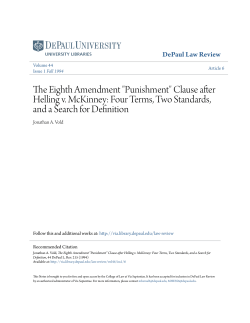 The Eighth Amendment "Punishment" Clause after