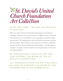 Foundation Art Catalog - St. David`s United Church