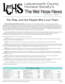 The Wet Nose News - Leavenworth County Humane Society, Inc.