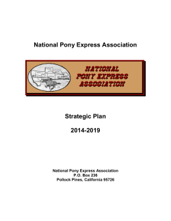 Read NPEA`s Strategic Plan - National Pony Express Association