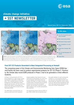 First SST CCI Products Generated in New Integrated Processing at