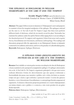 THE EPILOGUE AS DISCLOSURE IN WILLIAM SHAKESPEARE`S