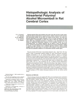 Histopathologic Analysis of Intraarterial Polyvinyl Alcohol