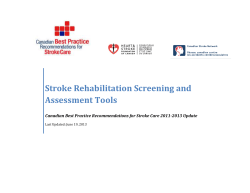 Stroke Rehabilitation Screening and Assessment Tools