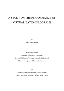 a study on the performance of virtualization programs