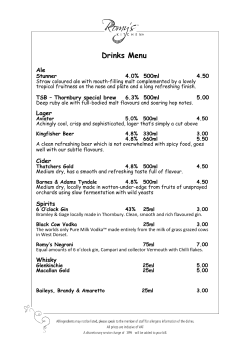 Drinks Menu - Romy`s Kitchen