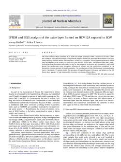 EFTEM and EELS analysis of the oxide layer formed on