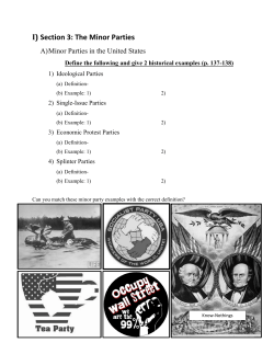 I) Section 3: The Minor Parties