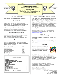 April 2015 CSEA Newsletter