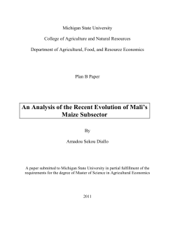 An Analysis of the Recent Evolution of Mali`s Maize